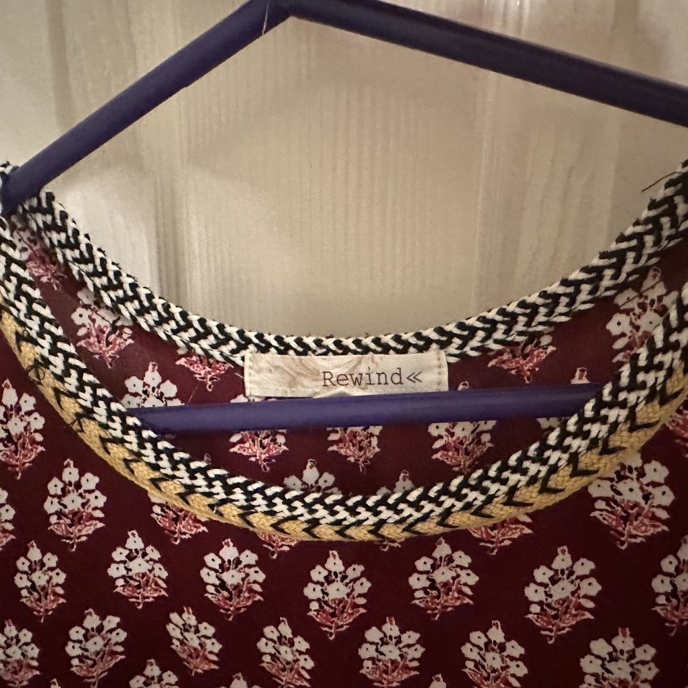 Maroon Pattern Blouse - Picture 3 of 4